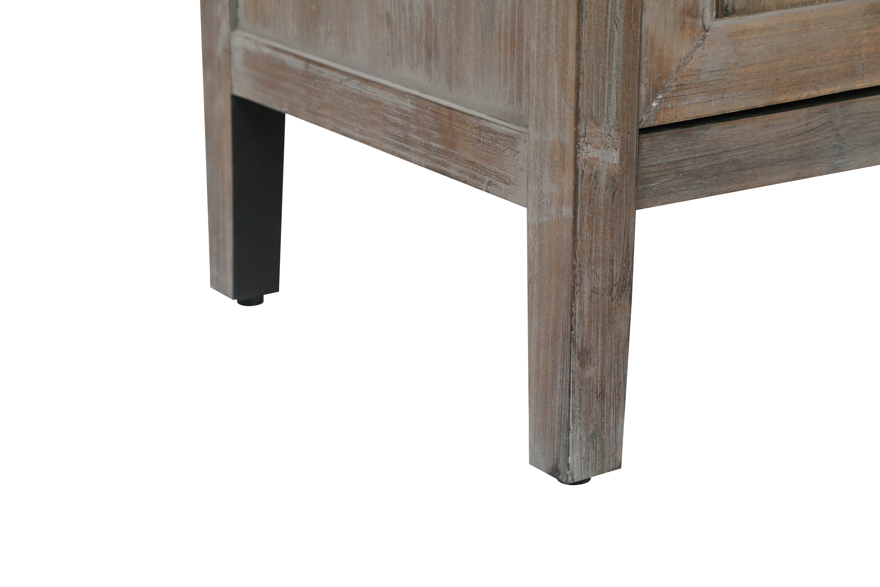 4 Door Wooden Twill Sideboard American Country Vintage Old Living Room Dining Room Hallway Entryway Cabinet - Antique Brown