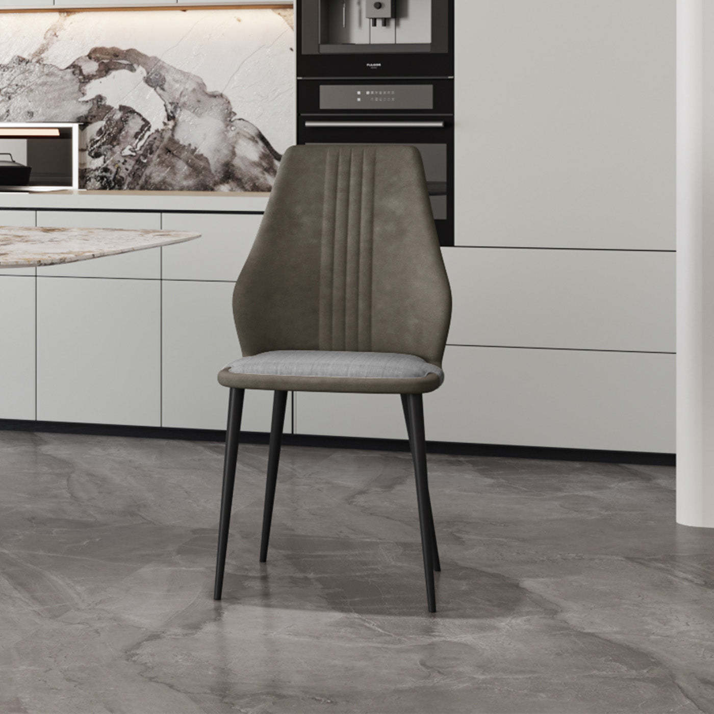 Set of 2 - Grey Dining Chairs