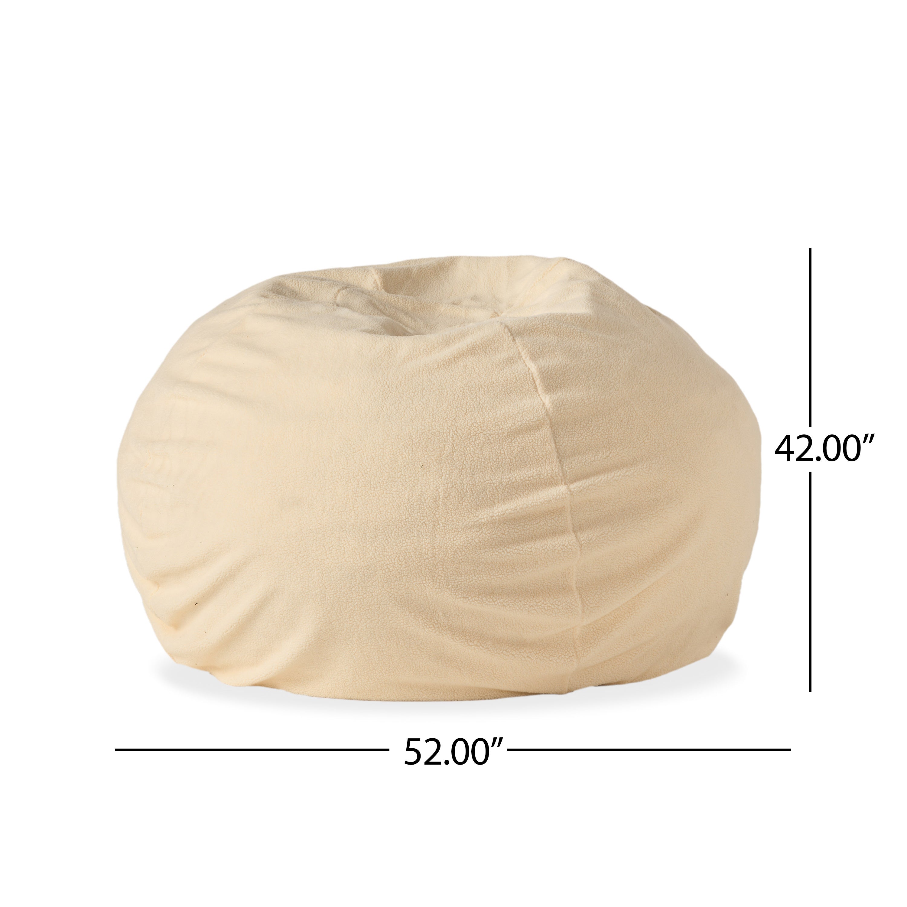 Mead Shearling 5 Ft. Bean Bag - Cream