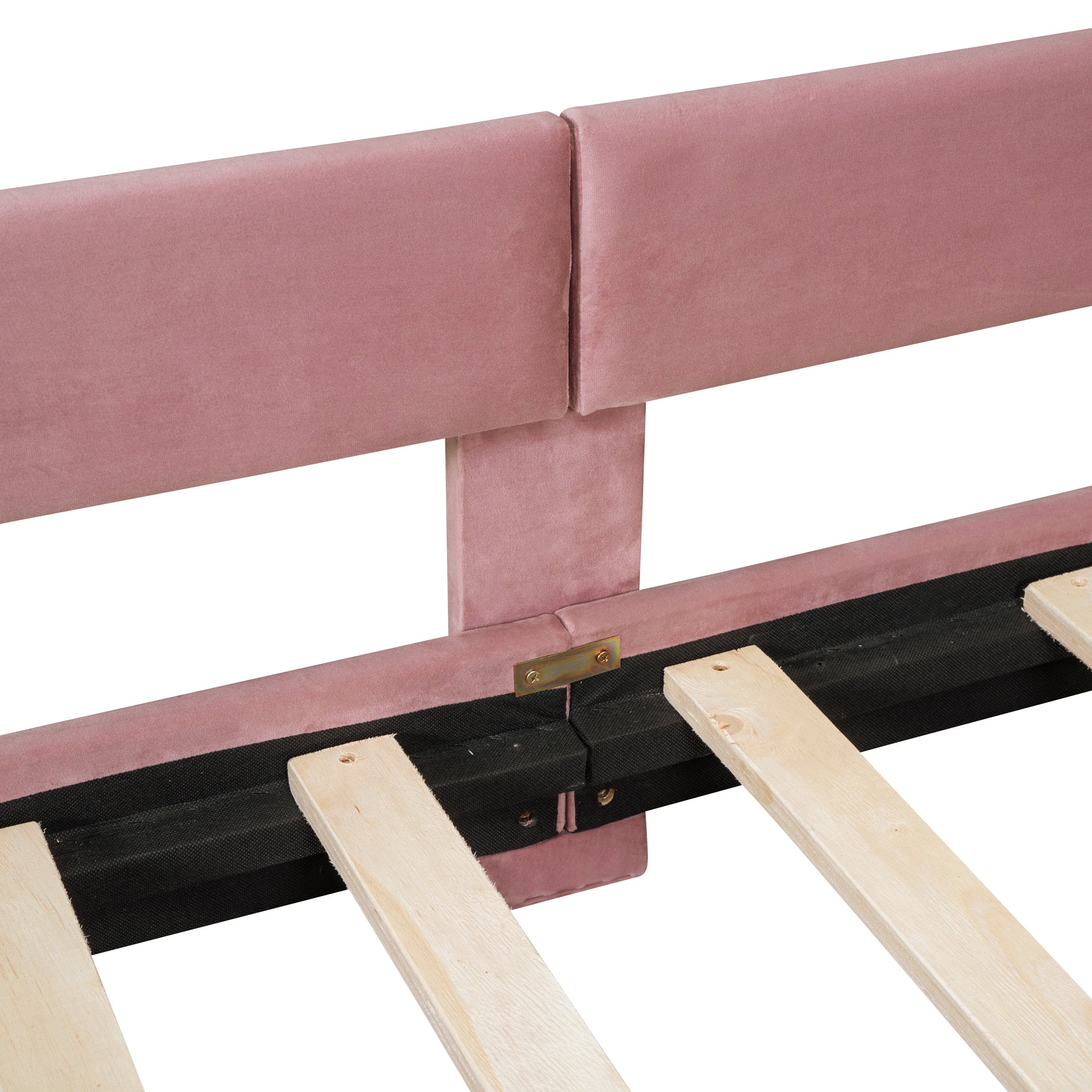 Twin Size Upholstered Daybed with Rabbit Ear Shaped Headboard - Pink
