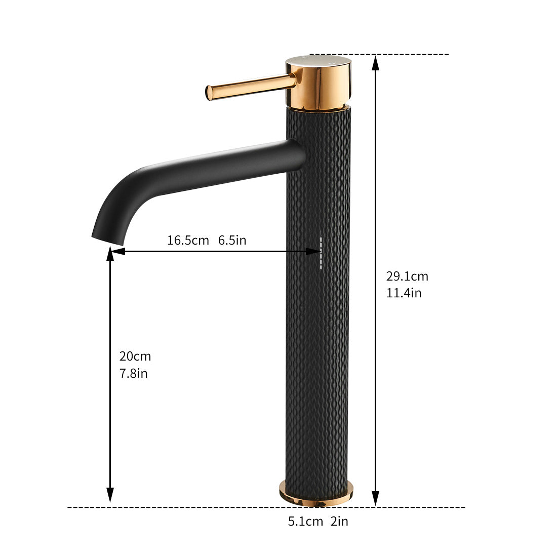 Black and Gold Faucet for Bathroom Sink