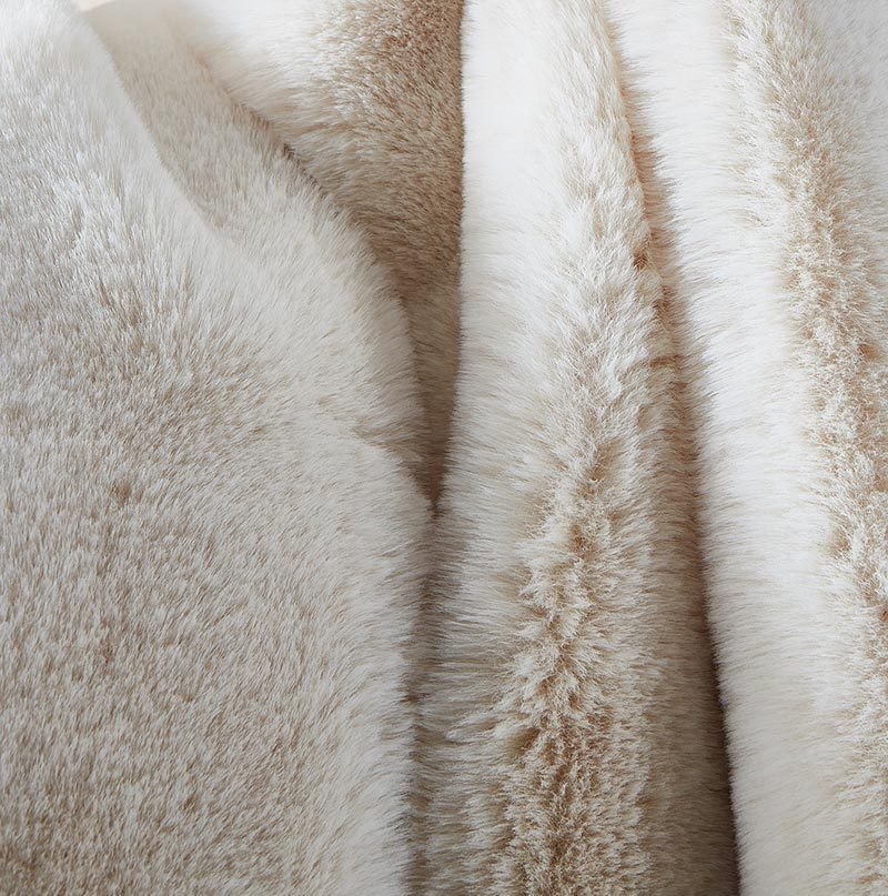 Cassilda Luxury Chinchilla Faux Fur Throw Blanket (50" x 60") - Beige
