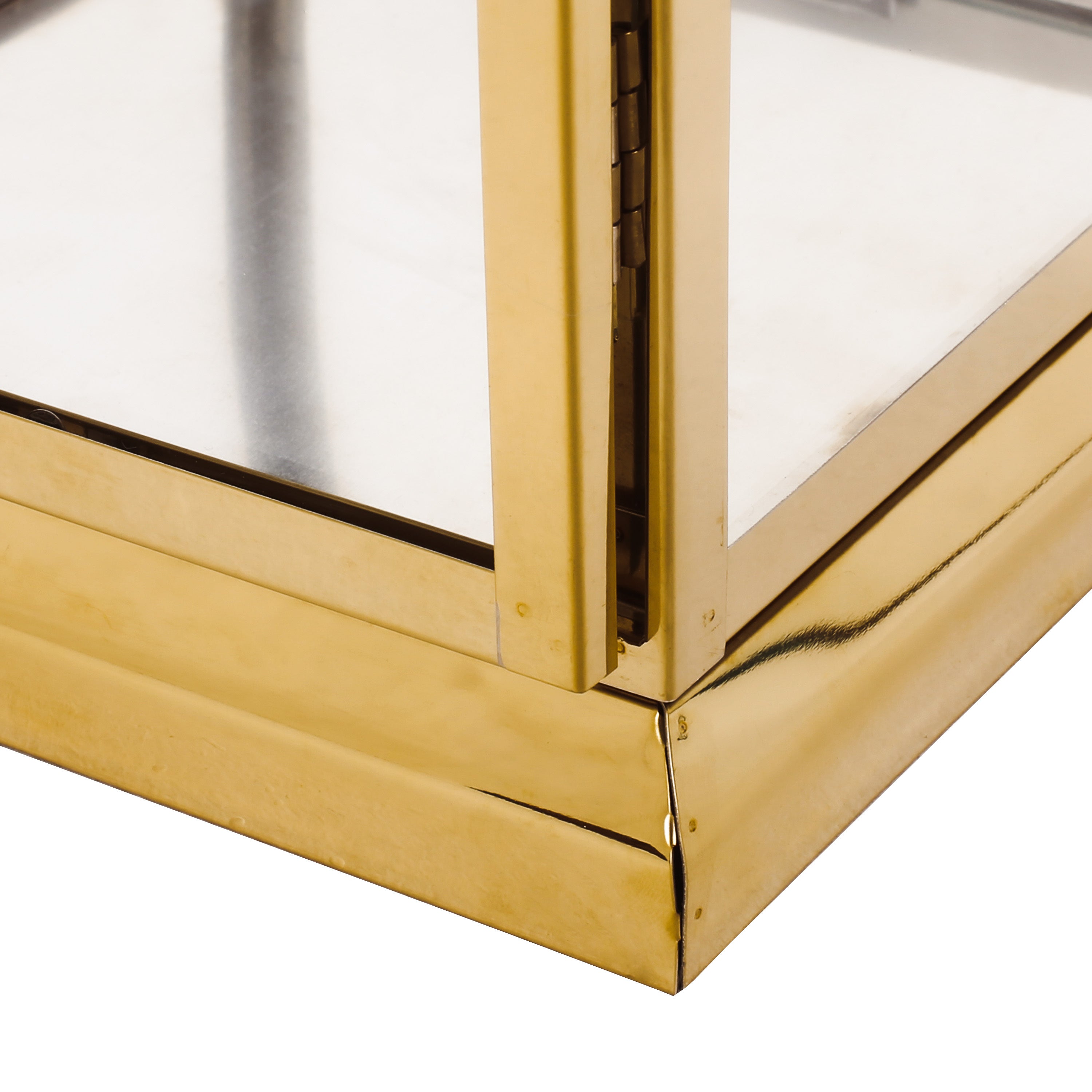 Elegant Stainless Steel Lantern Gold 16"H