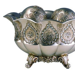 7" Tall Polyresin Decorative Bowl, Silver Royal design