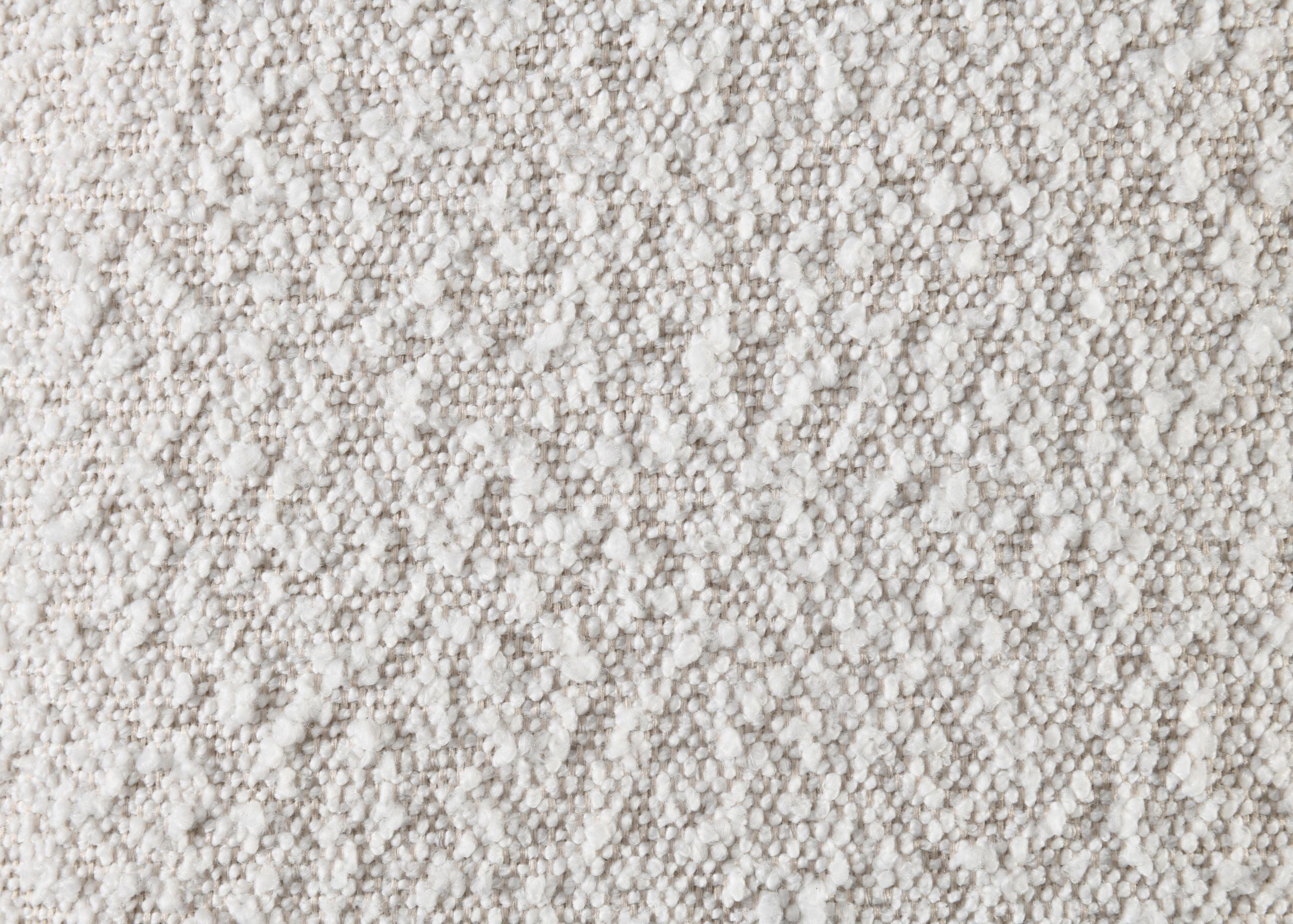 Queen Bed, White Boucle & Walnut Finish