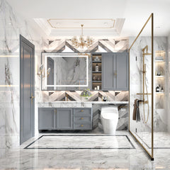 LED Bathroom Mirror, 3000-6000K Gradient Front and Backlit LED Mirror 48x36inch, IP54 Enhanced Anti-Fog