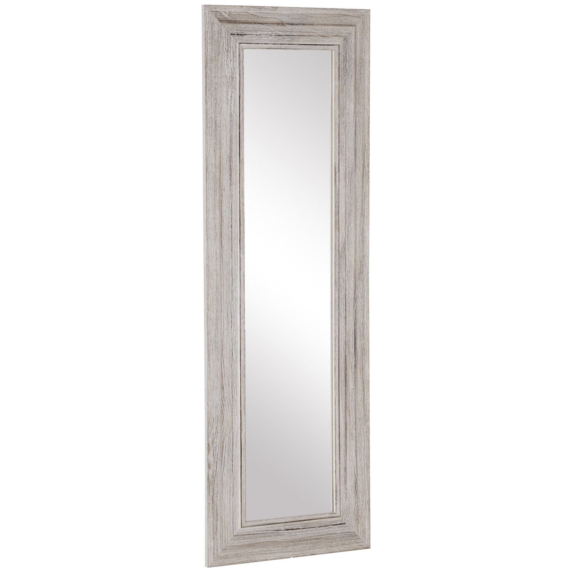 64"x21" Rustic Wood Farmhouse Style Floor Mirror, Vertical or Horizontal, Distressed Gray