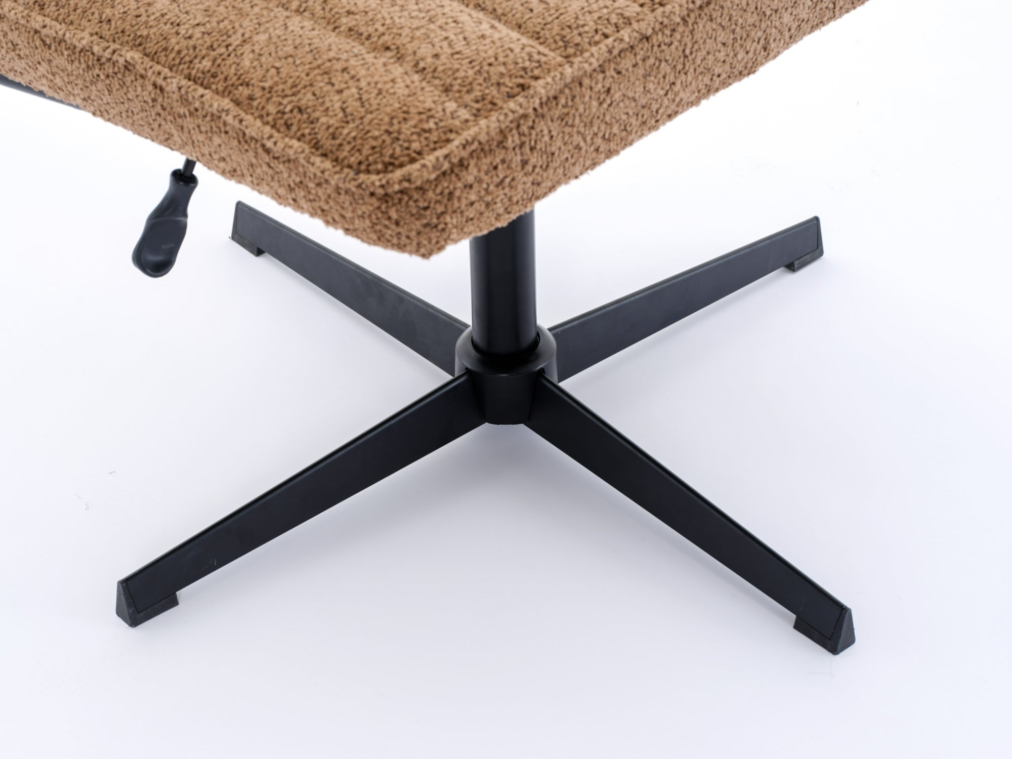 Armless Office Desk Chair No Wheels, Brown