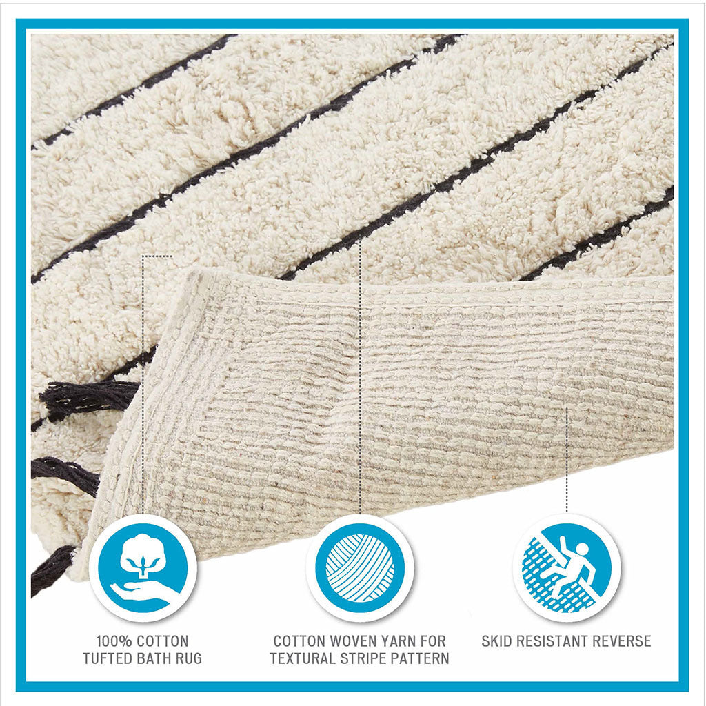 Stripe Tassel Cotton Tufted Rug