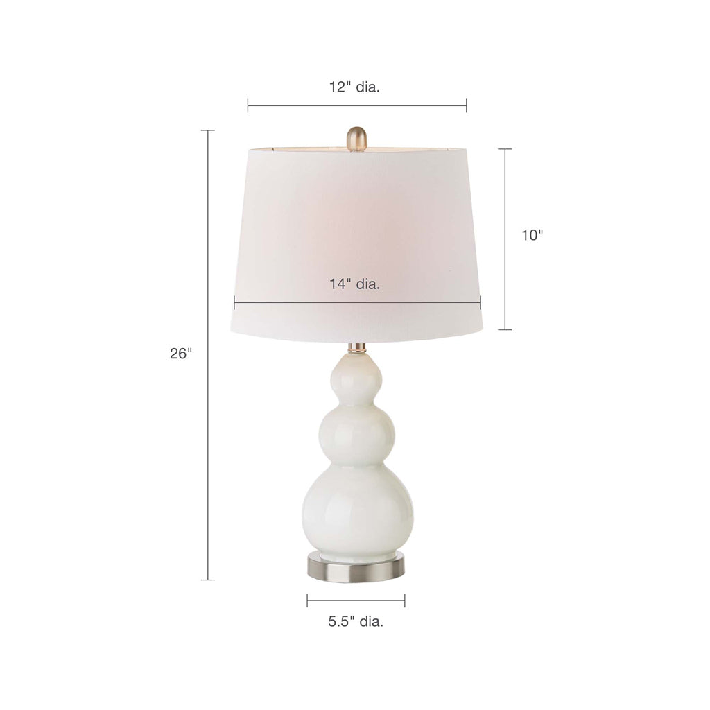 Covey Curved Glass Table Lamp (Set of 2) - White
