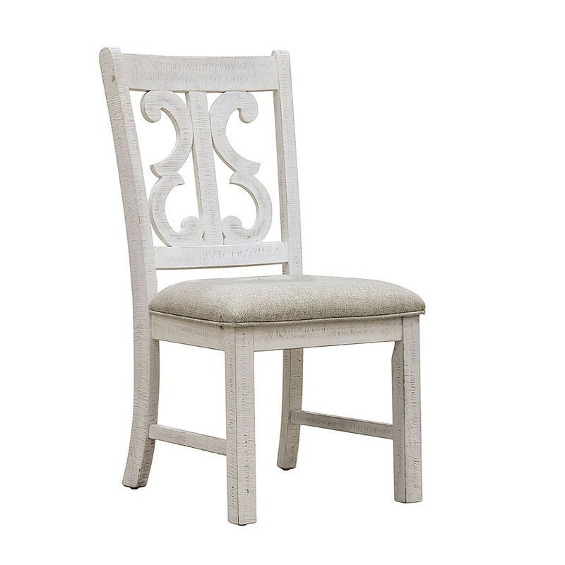 Distressed White 2pcs Dining Chairs