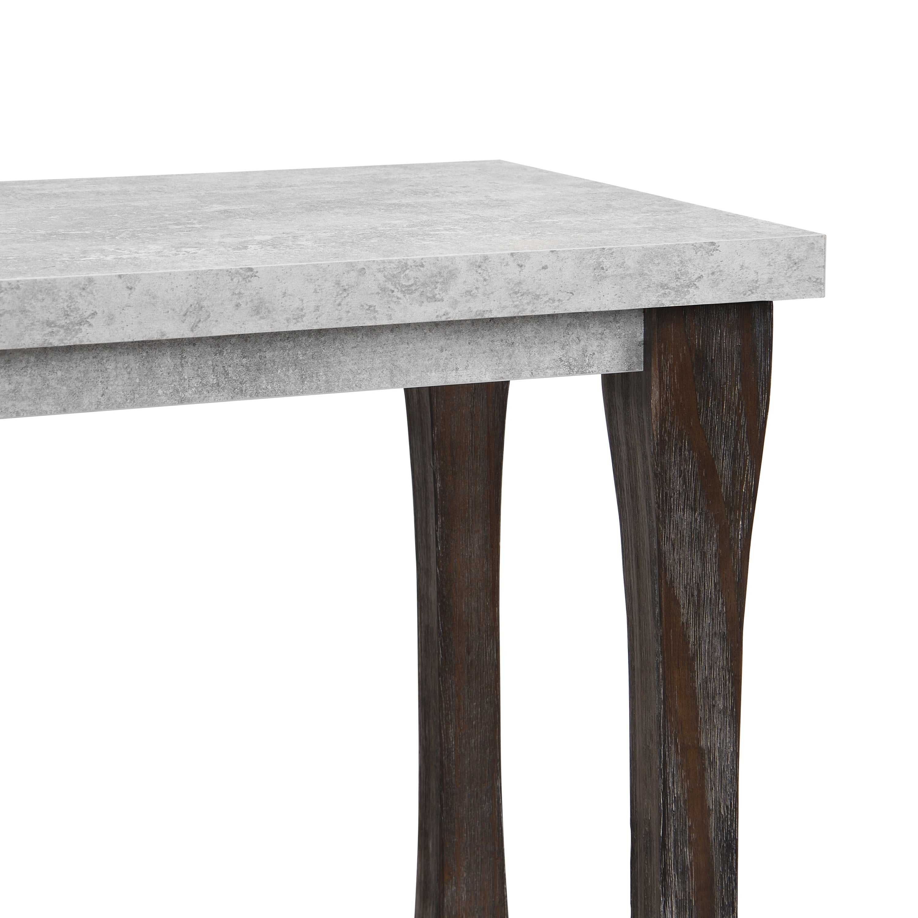 Mid-Century Console Table for Entryway, Wood sofa Table with 2-Tier Storage Shelf, 48 inch Long Rectangle -Grey Tabletop