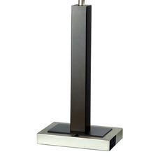 30" Tall Metal and Polyresin Table Lamp with Dark Espresso Finish, Fabric Shade