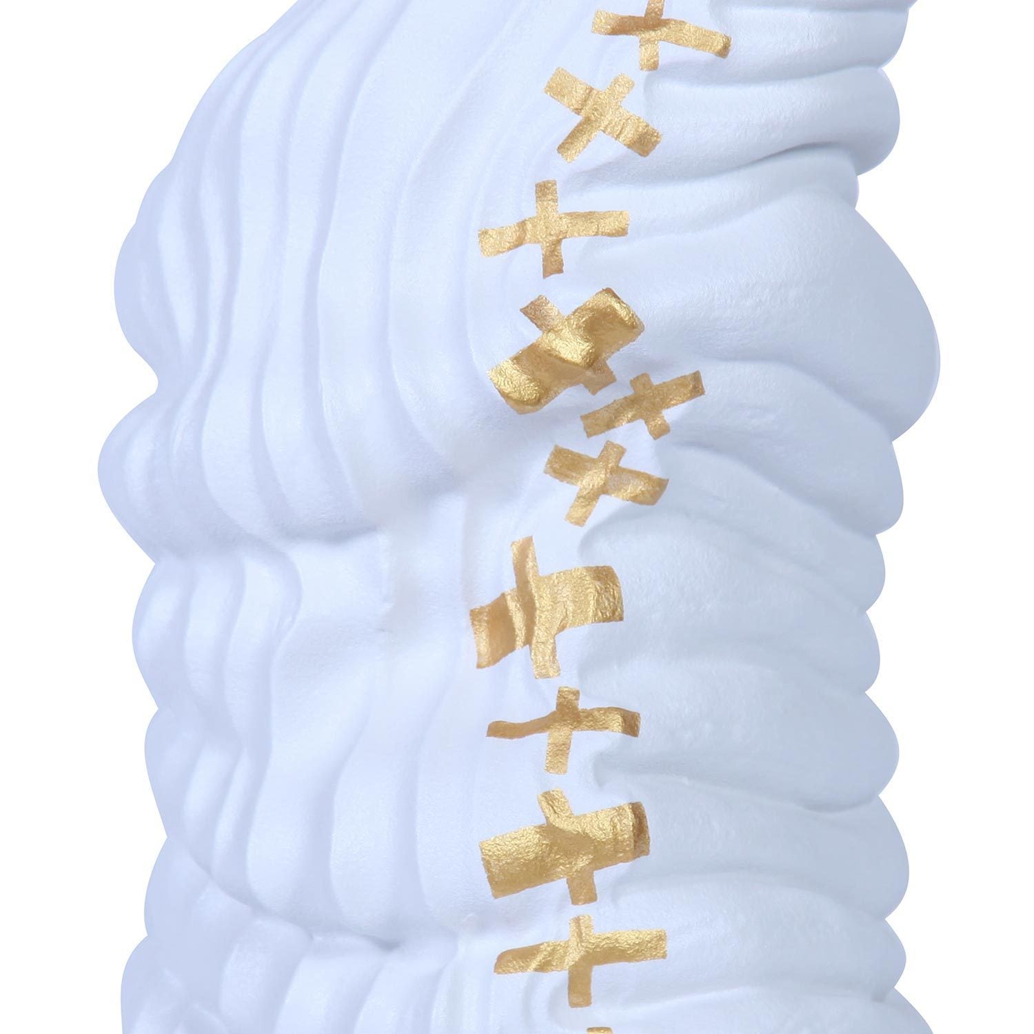 20"H Modern and Elegant White Ceramic Vase with Gold Accents