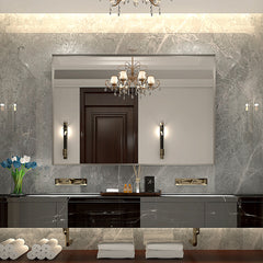 Glossy Brushed Silver Framed Mirror 36x30inch (Horizontal & Vertical)