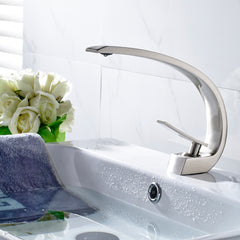 Contemporary Brushed Nickel Bathroom Faucet
