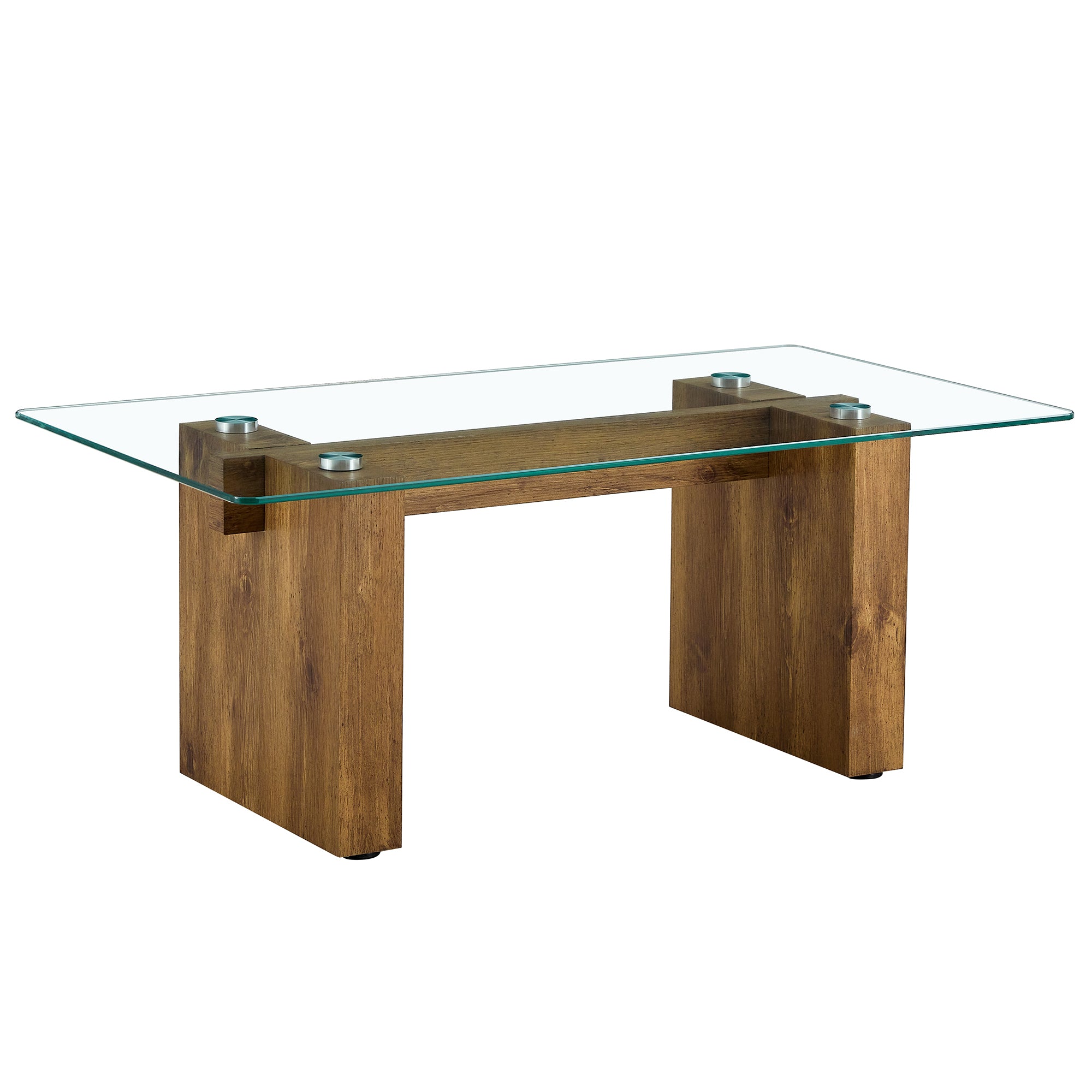 Modern Minimalist Transparent Tempered Glass Coffee Table and Dining Table
