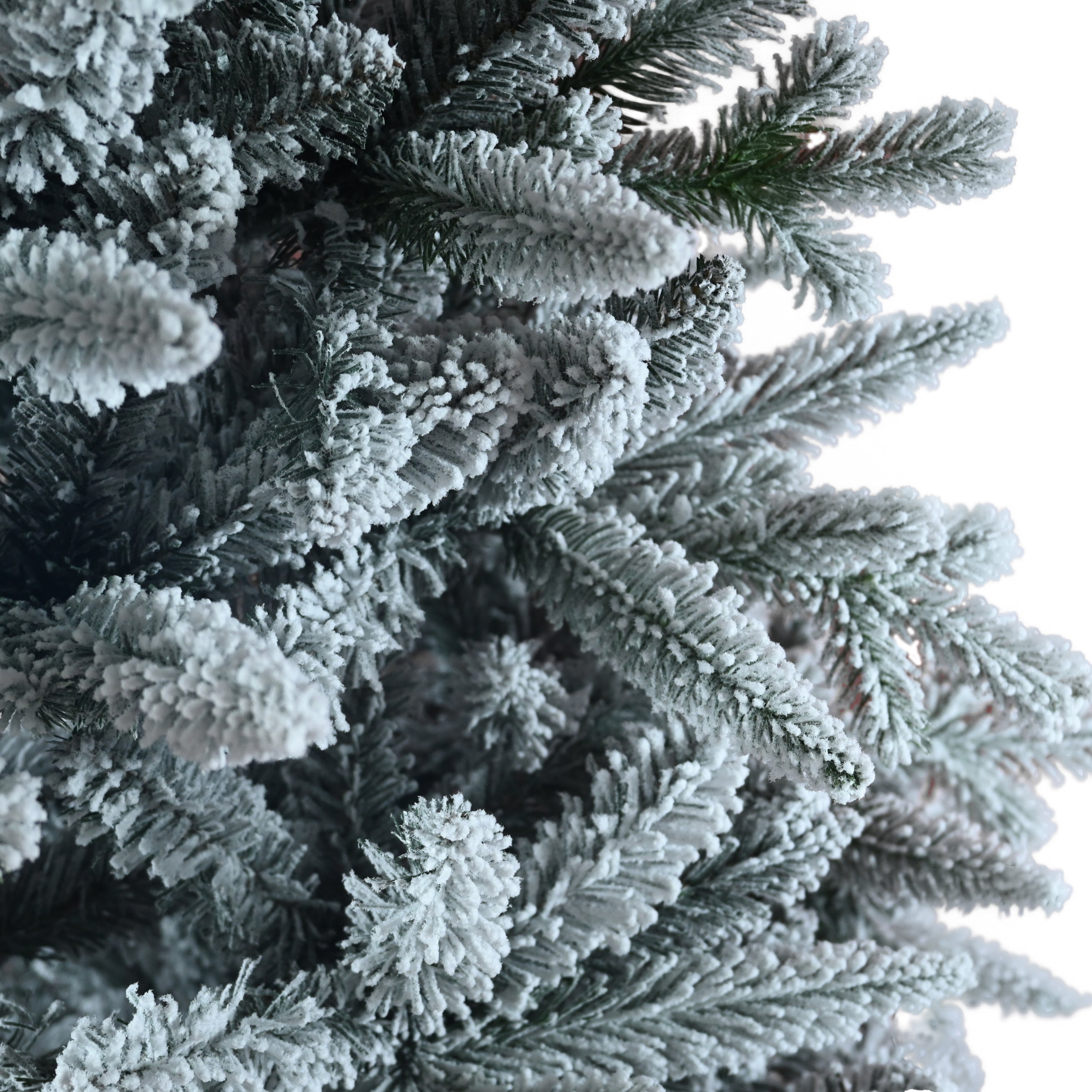 7FT PE/PVC Mixed Flocking Automatic Tree Environmentally Friendly Fireproof  Artificial Christmas Flocked Tree