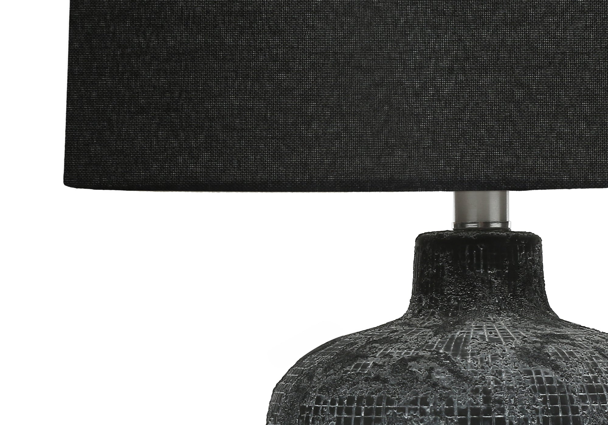 Table Lamp, 24"h, Black Ceramic, Black Shade, Contemporary