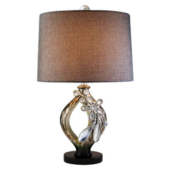 28.25" Tall Polyresin Table Lamp "Balleria" - Crystal and Glass Accent