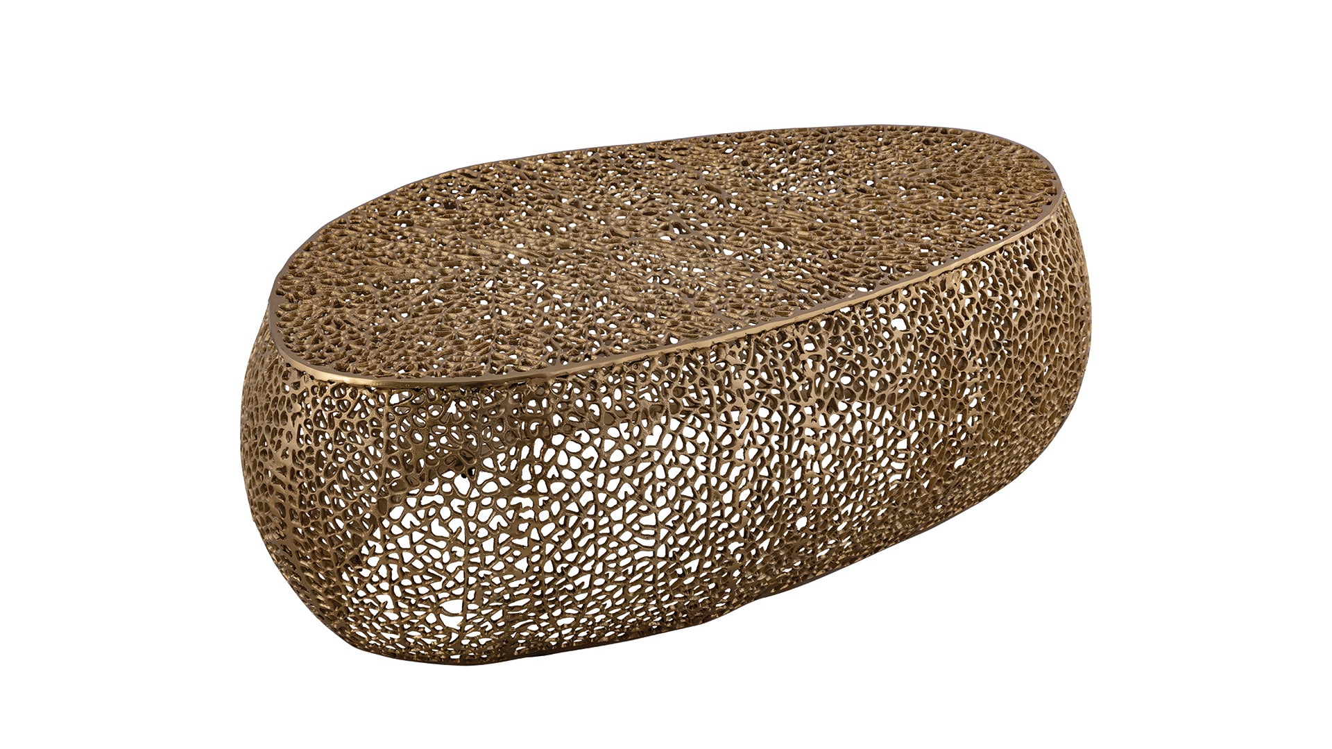 Contemporary Oval Coffee Table Gold