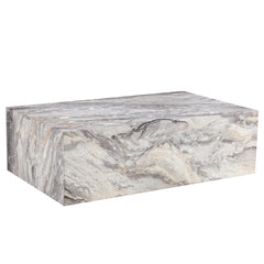 Luxurious Grey Stone Pattern MDF Coffee Table with Fashion Texture Design, 39.3x23.6x12 Inches