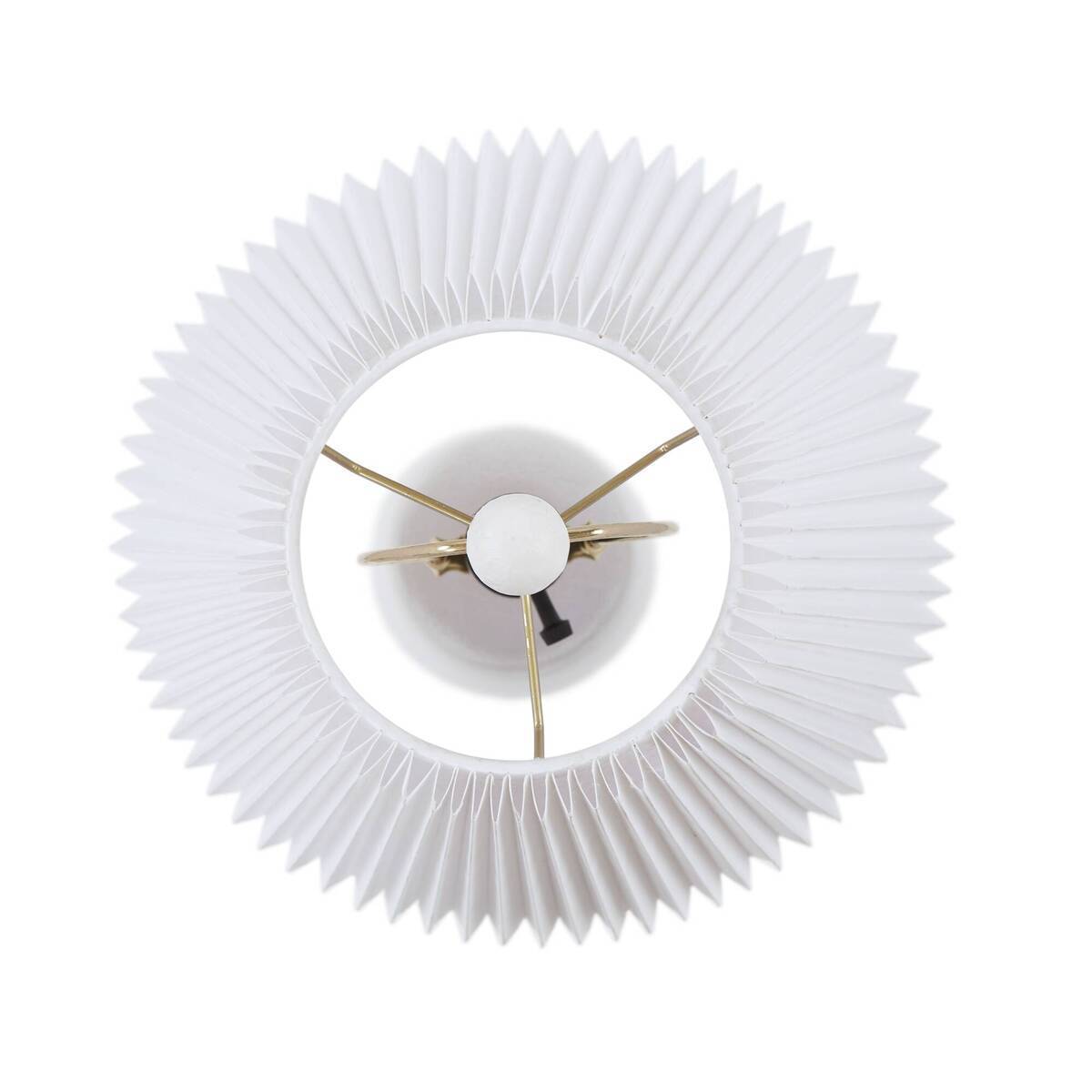 Textured Ceramic Table Lamp with Fluted Fabric Shade White
