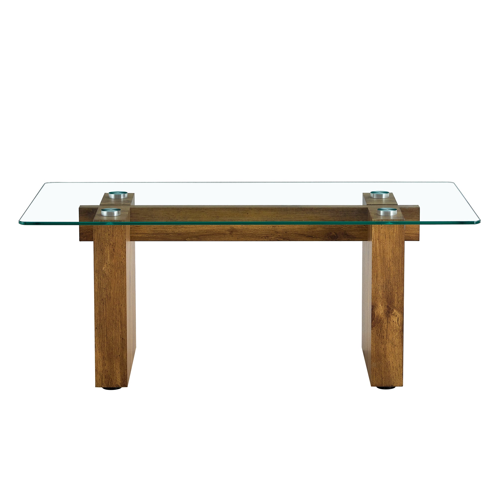 Modern Minimalist Transparent Tempered Glass Coffee Table and Dining Table