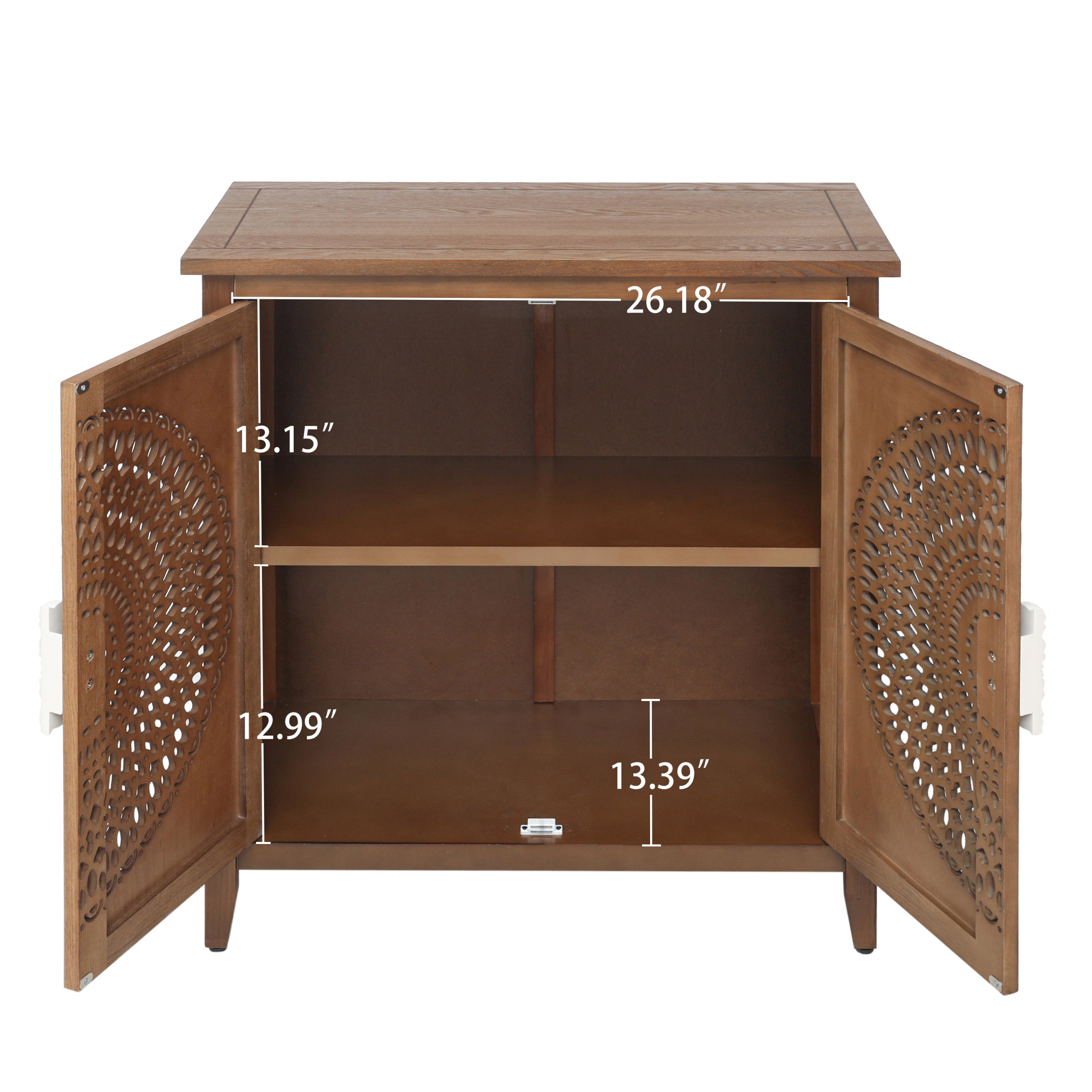 Antique Style 2 Door Cabinet - Walnut