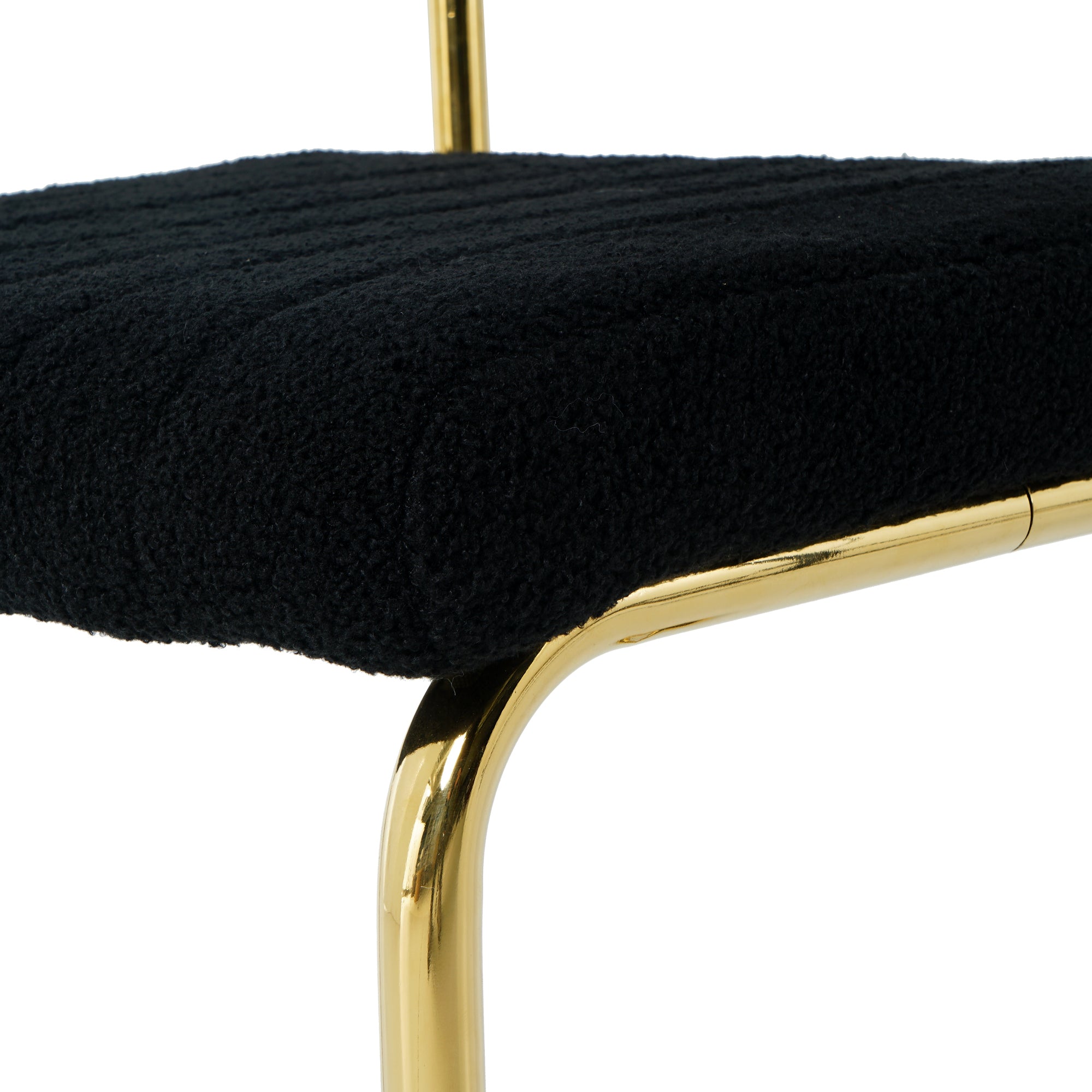 Luxury Dining Black Chairs with Gold Metal Legs (Set of 4) - Black