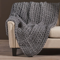 Cozy Dark Grey Throw Blanket