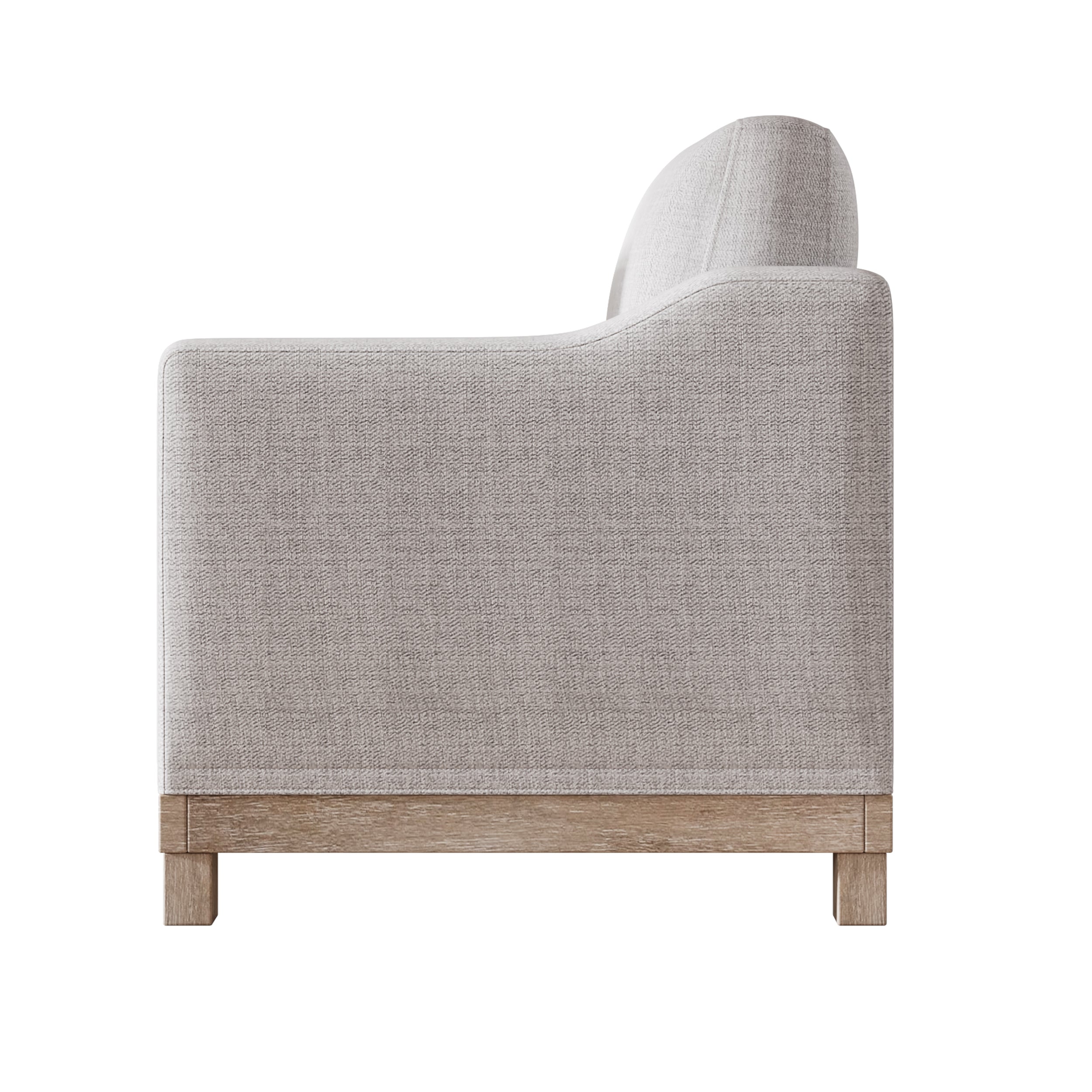 Contemporary Accent Chair with Rubber Wood Base Accent Chair - Grey
