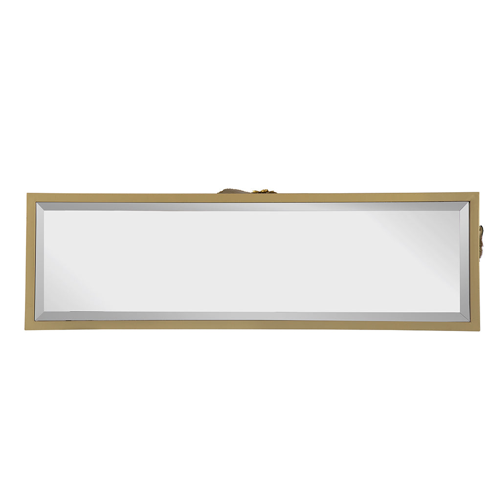 Gold Console Table with Mirrored Glass Top 39.5"x12"x30.5"