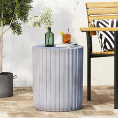 Lightweight Concrete Side Table - Indoor or outdoor - Light Blue