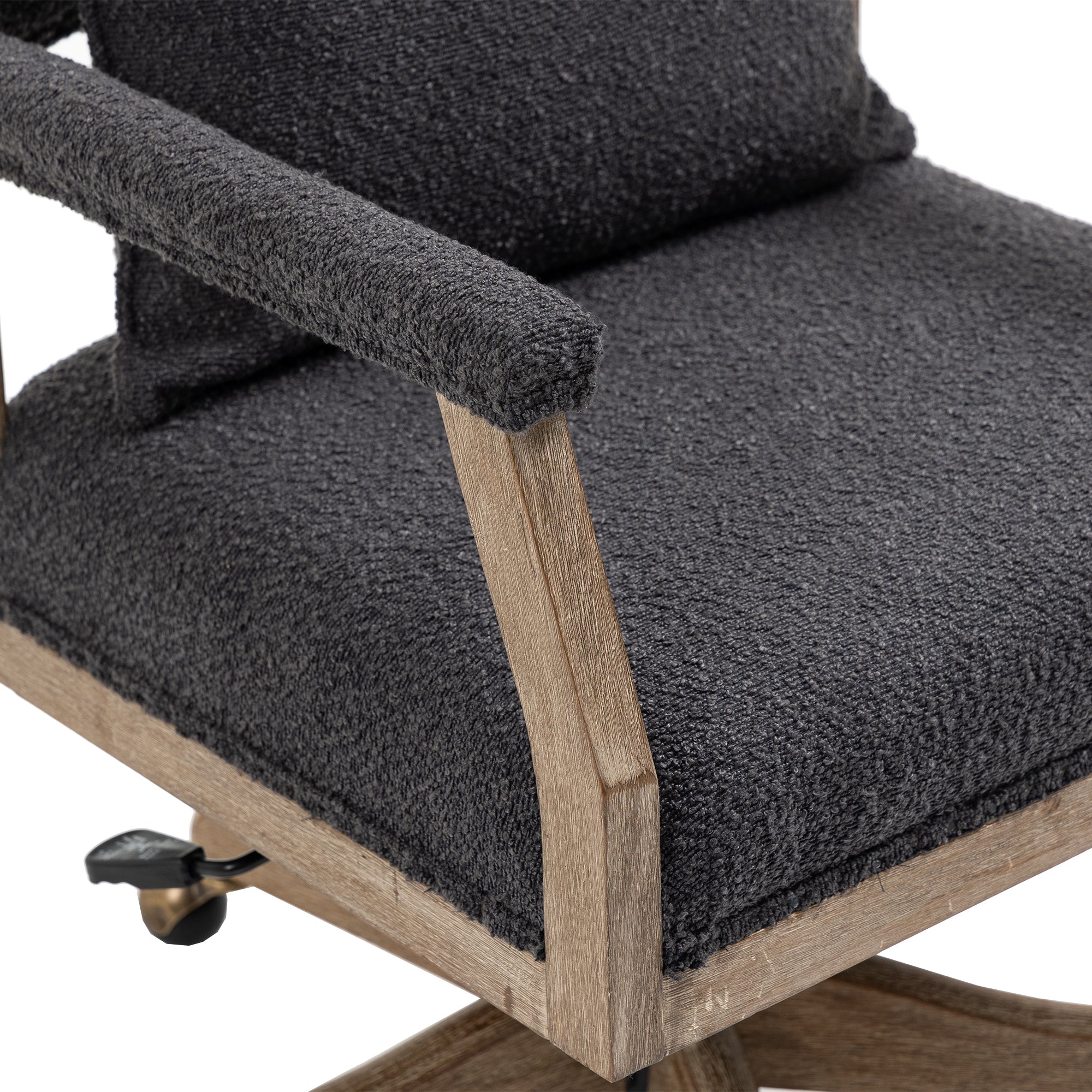 Chair Office Chair Adjustable Swivel Chair Fabric Seat Home Study Chair - Black