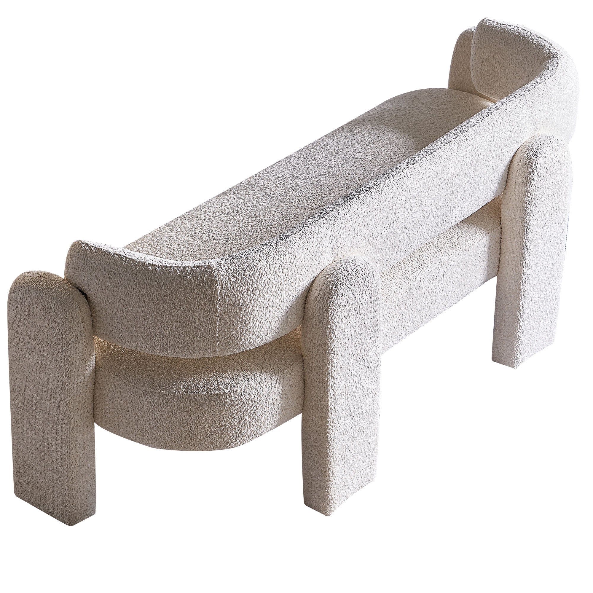 75.59" Wide Boucle Upholstery Modern Sofa for Living Room - Beige
