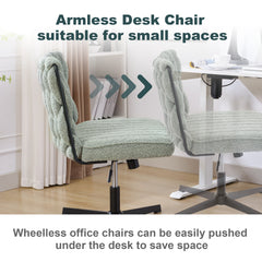 Armless Office Desk Chair No Wheels - Green