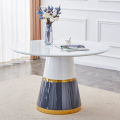 Modern Minimalist Luxury MDF Material Circular Dining Table - White