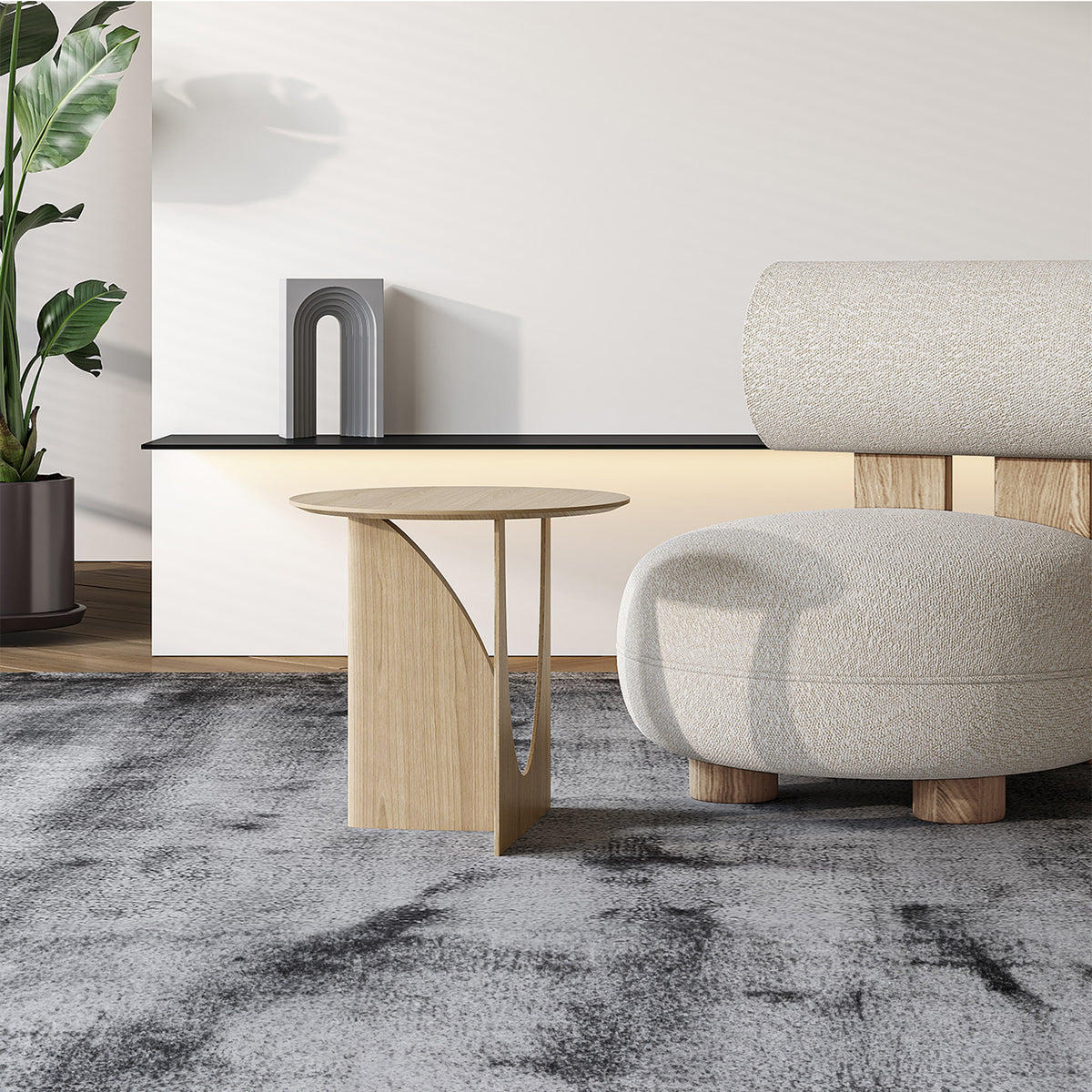 Modern Solid Wood Accent End Table