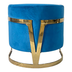 Elegant Blue and Gold Sofa Chair