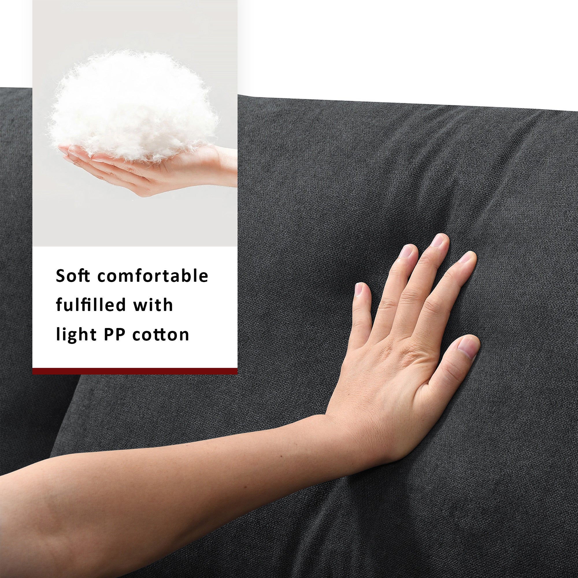 100.4x64.6" Modern Sectional Sofa, L-Shaped Couch Set With 2 Free Pillows, 4-Seat Polyester Fabric Couch Set With Convertible Ottoman - Black