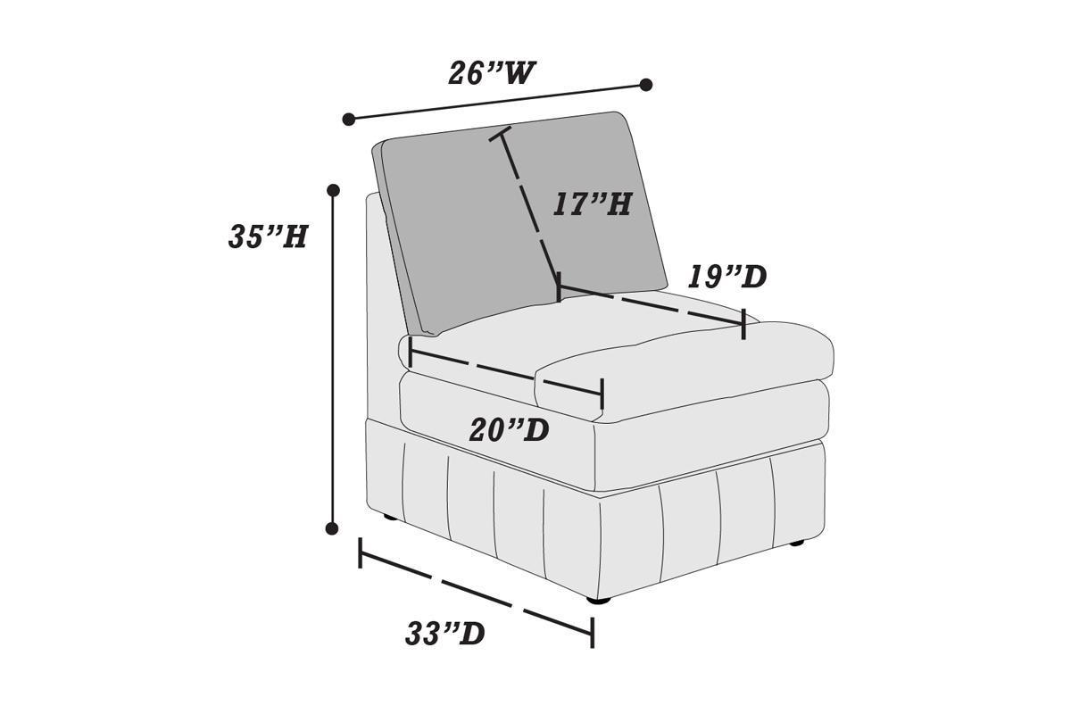 Contemporary 6pc Set Modular Sectional Set 2x One Arm Chair / Wedge 2x Armless Chairs 2x Ottomans - Mink Color
