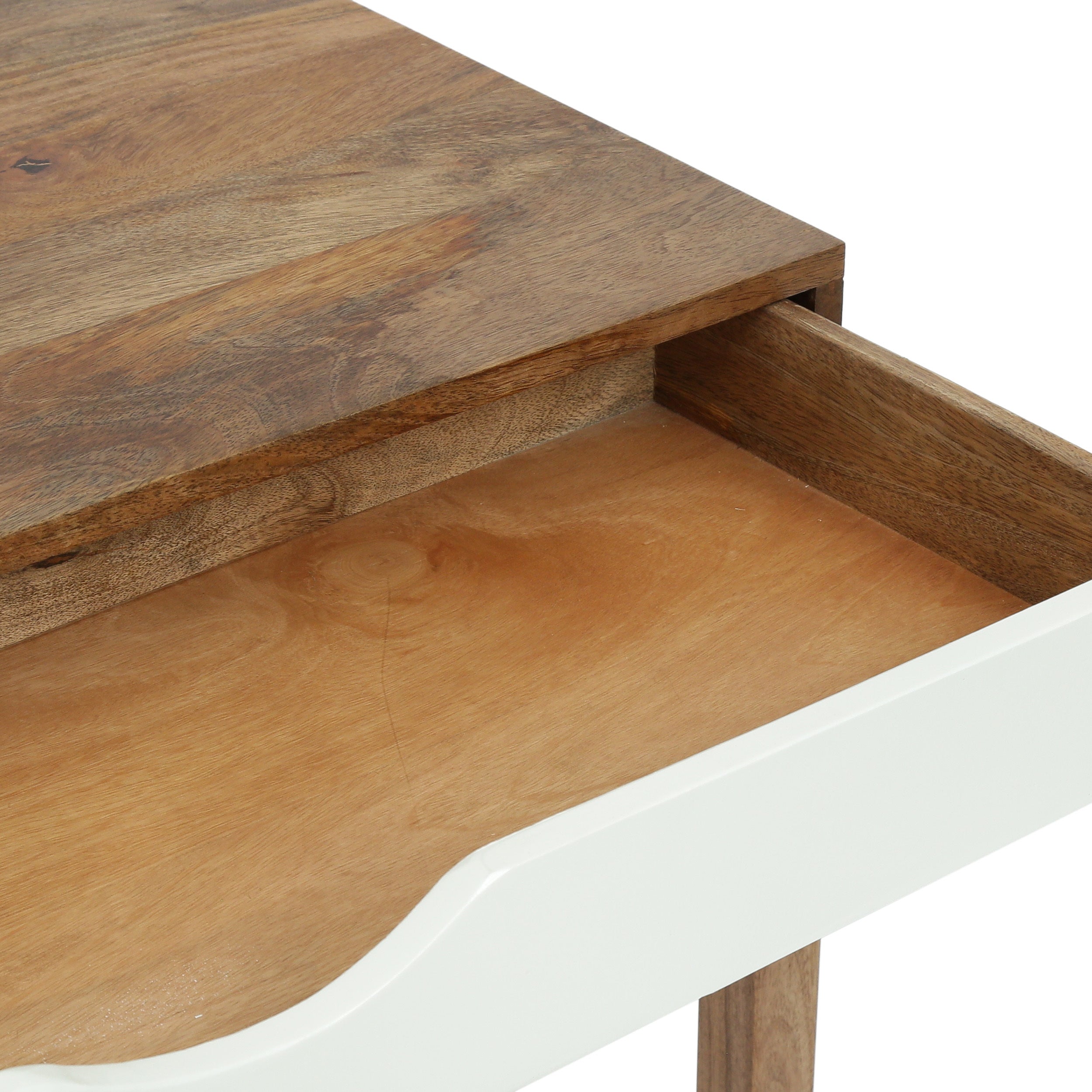 Contemporary Office Desk Mango Wood with drawer - Natural