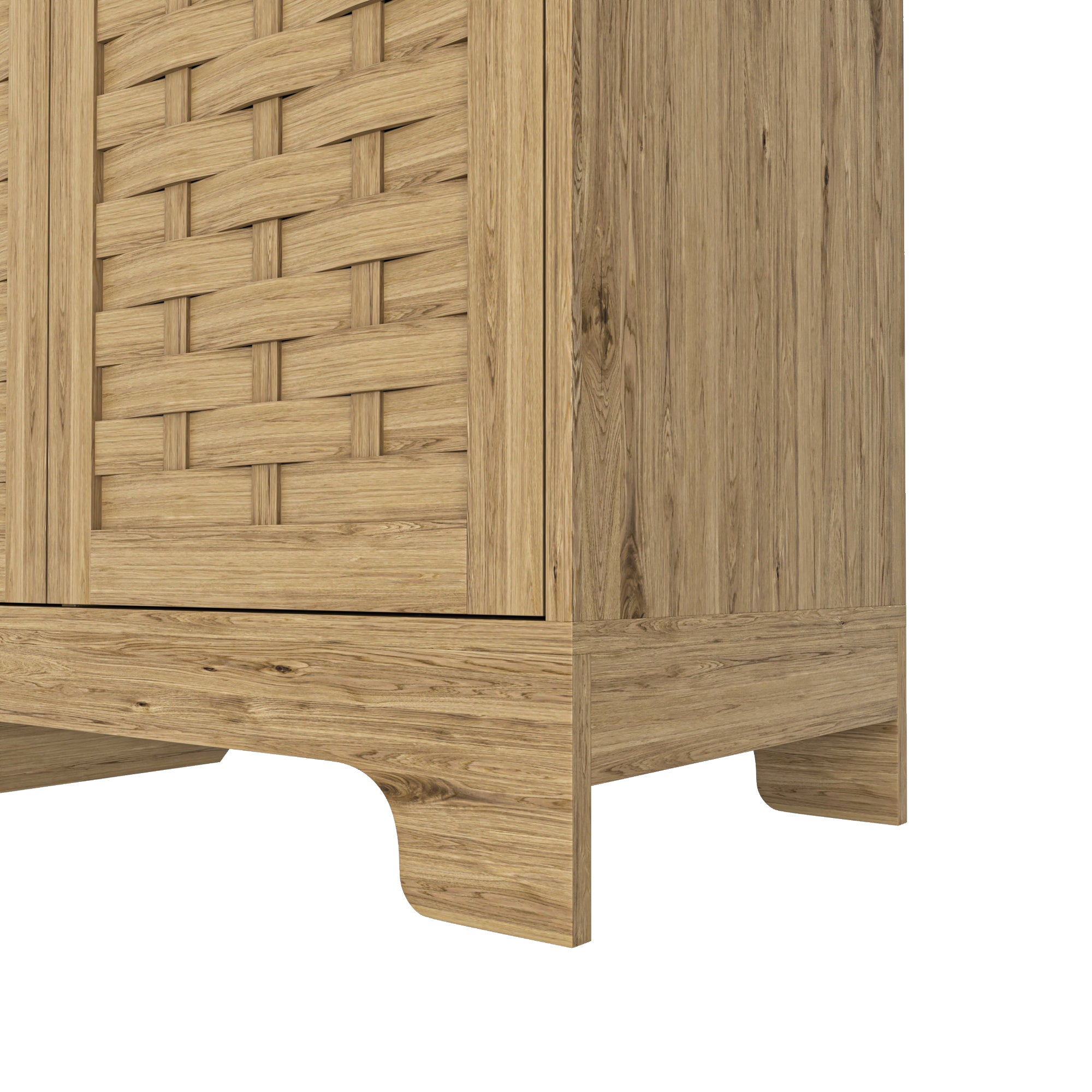 Storage Cabinet with 3 Doors, Wood Sideboard Buffet with Adjustable Shelf, Anti-tip Kit Accent Cabinet