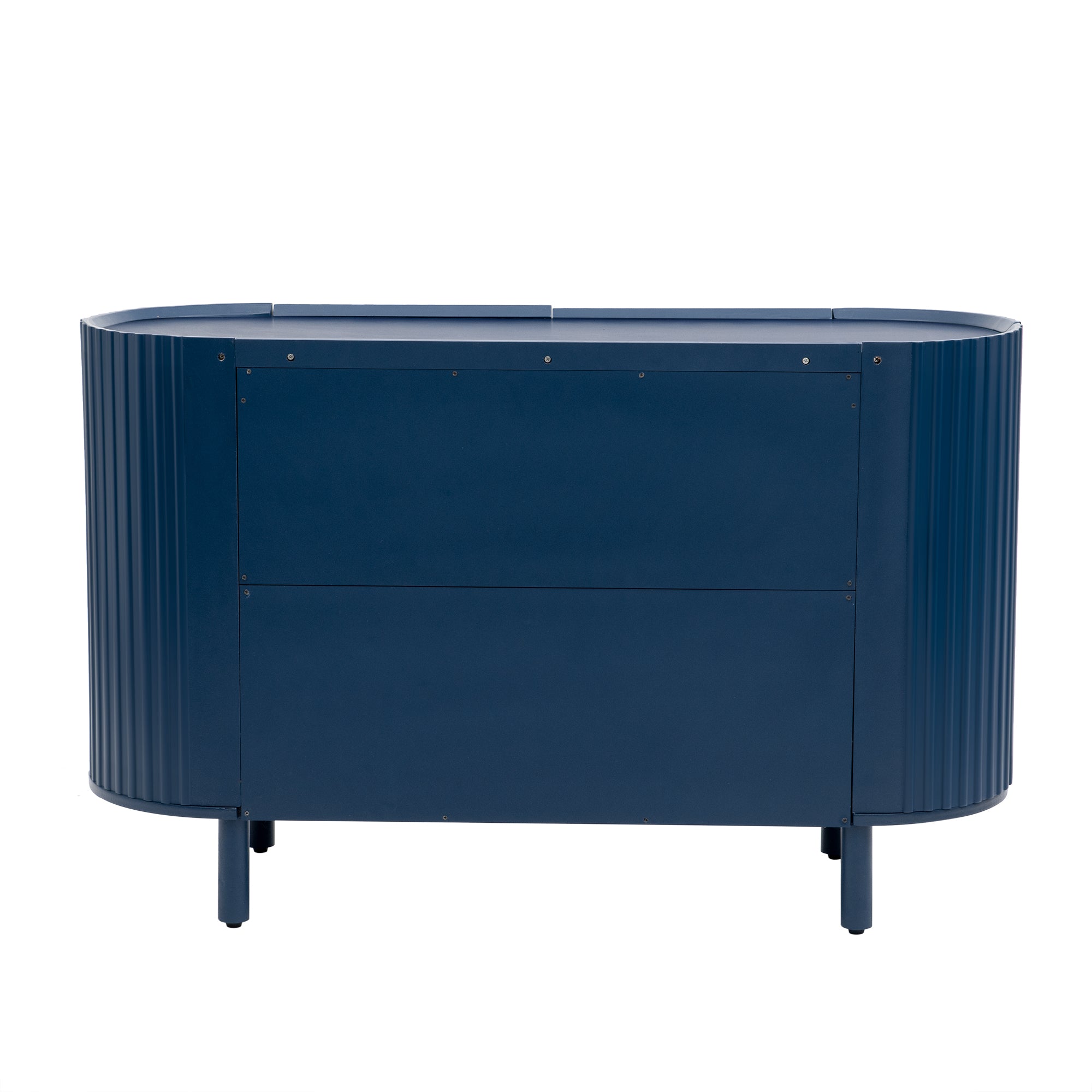 Curved Design Light Luxury Sideboard with Adjustable Shelves - Blue