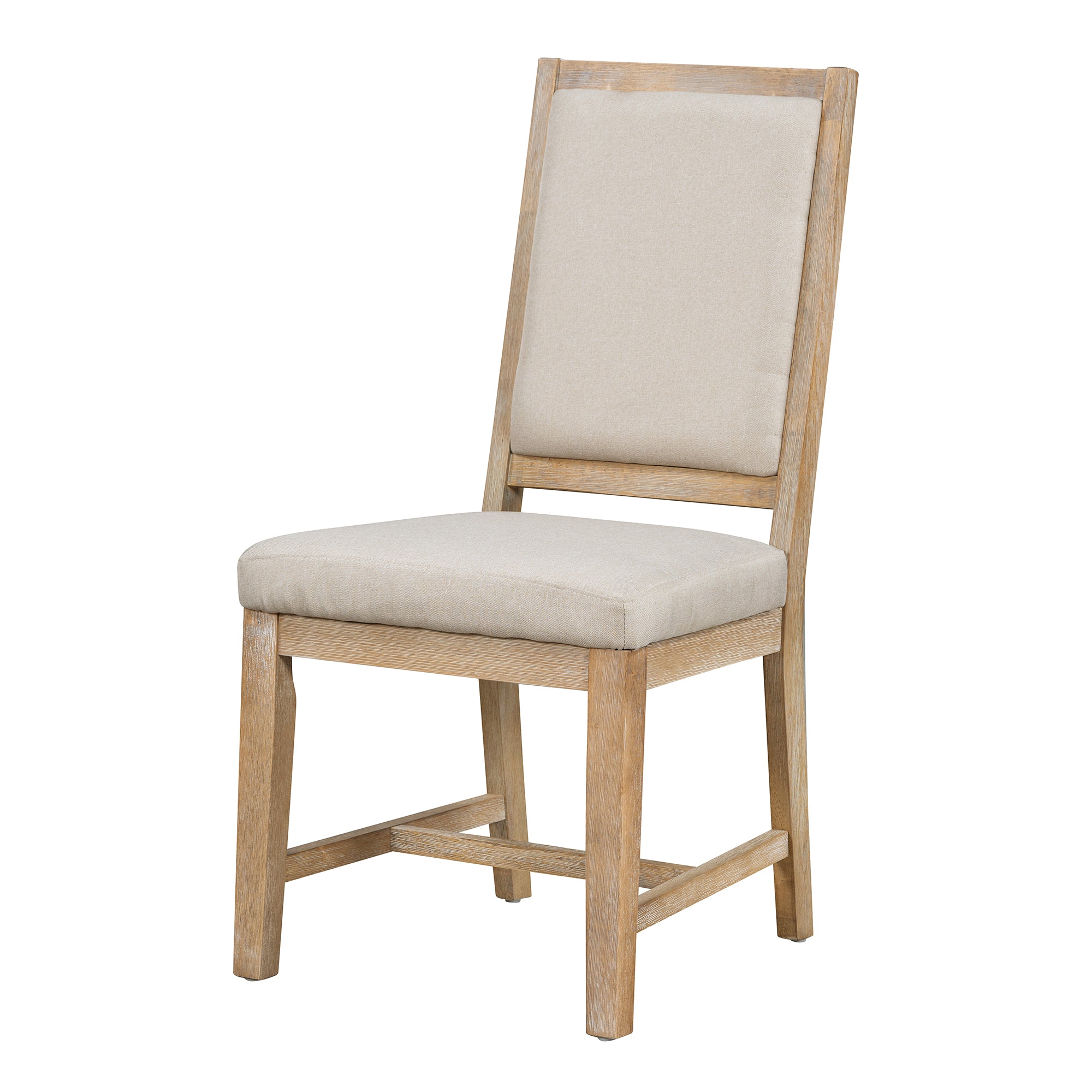 5-Piece Dining Set Extendable Round Table and 4 Chairs Farmhouse Dining Set - Natural Wood Wash