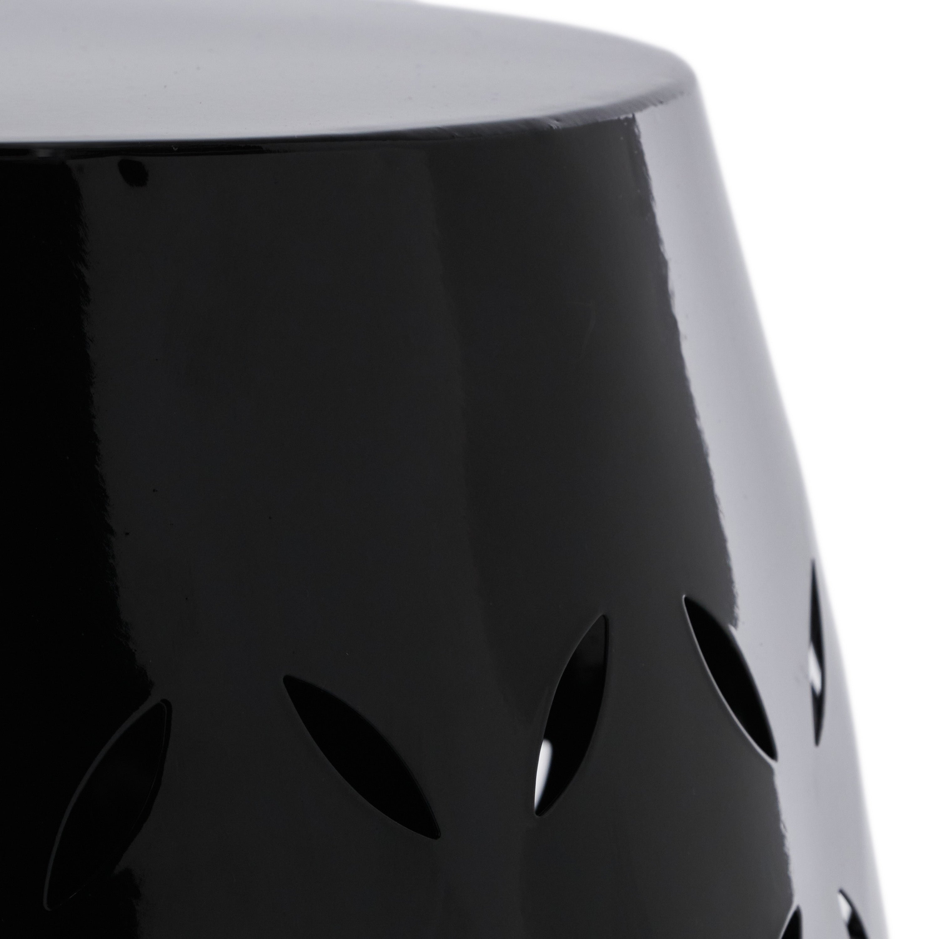Barrel Shape Metal Side Table - Black