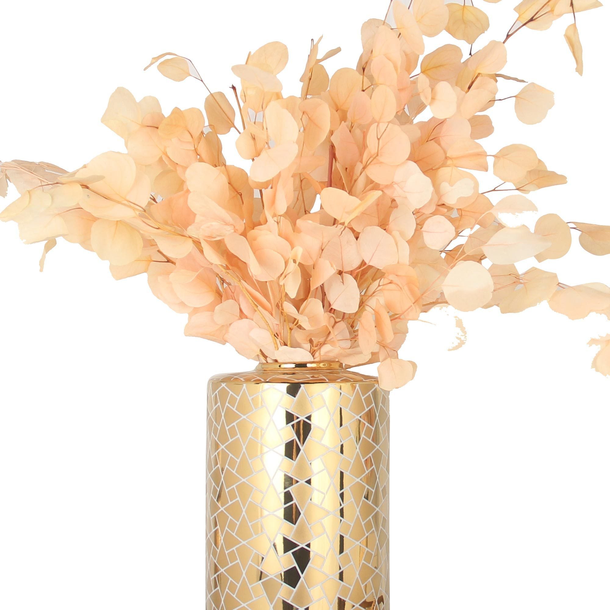 15"H Exquisite Gold Ginger Jar with Removable Lid