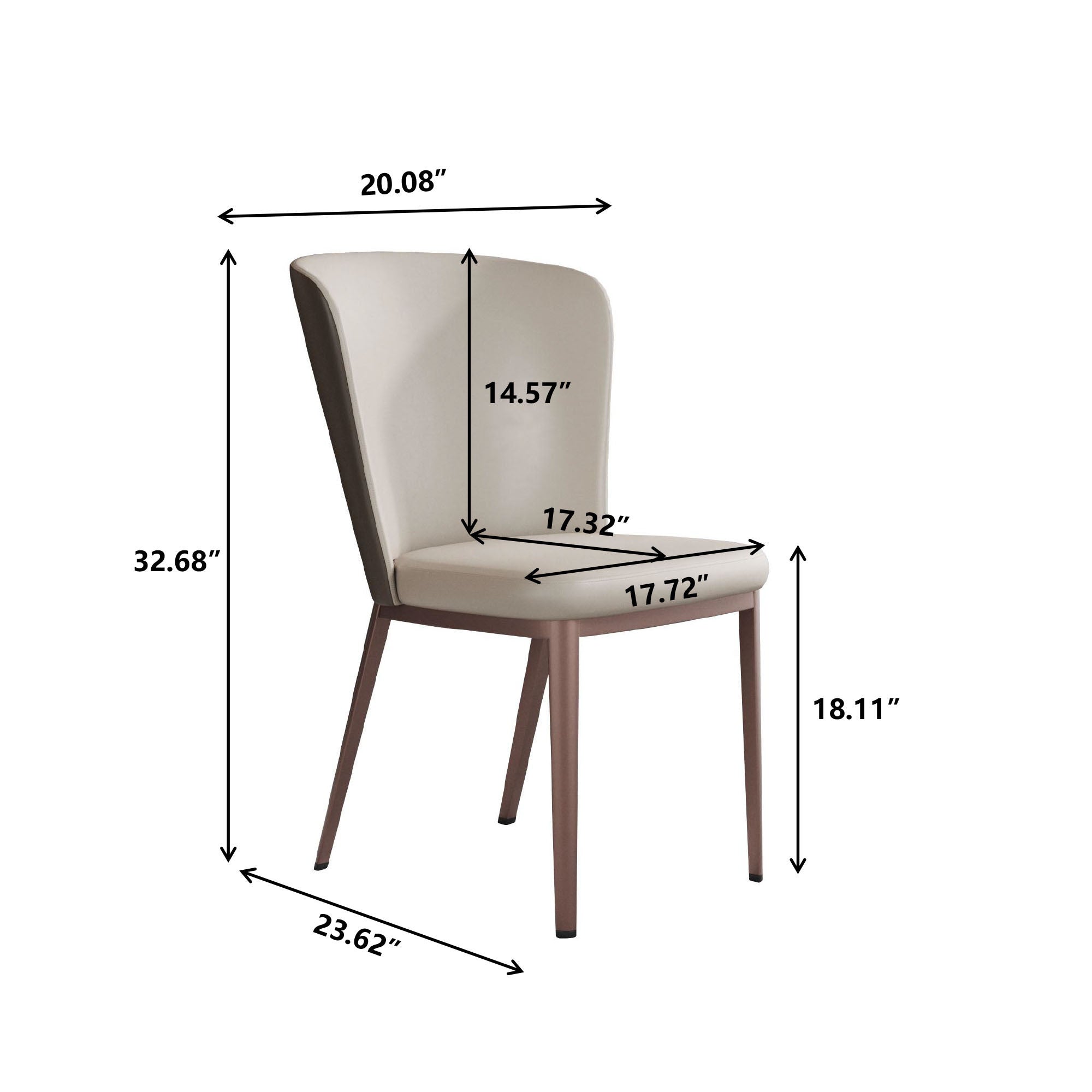 Modern Dining Chairs - White + Grey (Set of 2)