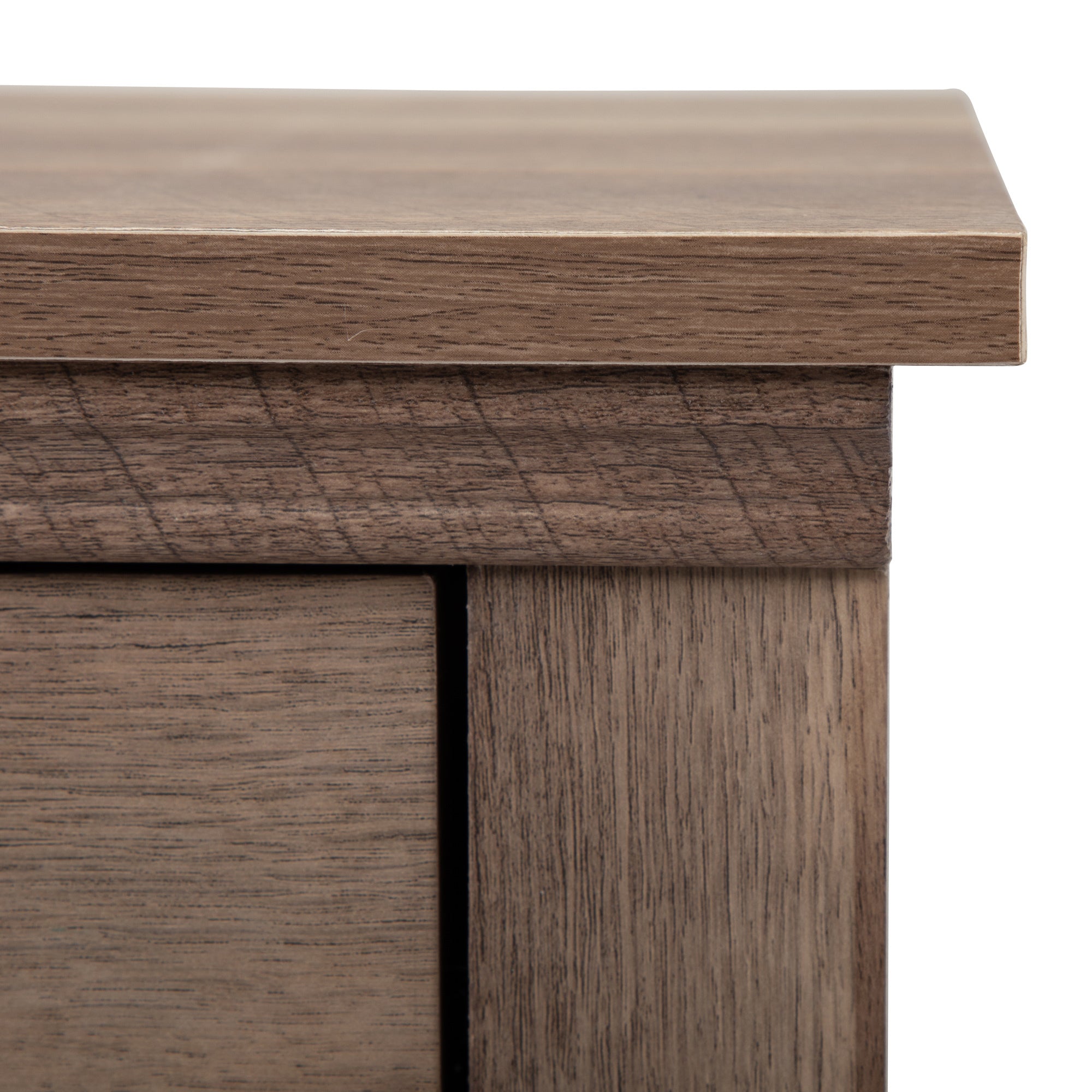 Farmhouse Nightstand, Bedside Table with Drawer and Shelf - Light Brown